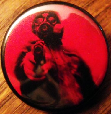 GAS MASK #12 pinback button badge 1.25"