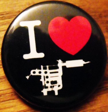I LOVE TATTOOS pinback button badge 1.25"