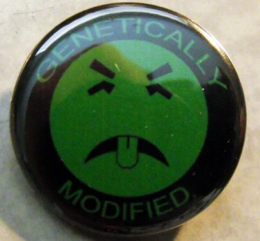 GENETICALLY MODIFIED MR. YUCK pinback button badge 1.25"