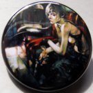 GRRL WITH A PISTOL pinback button badge 1.25"