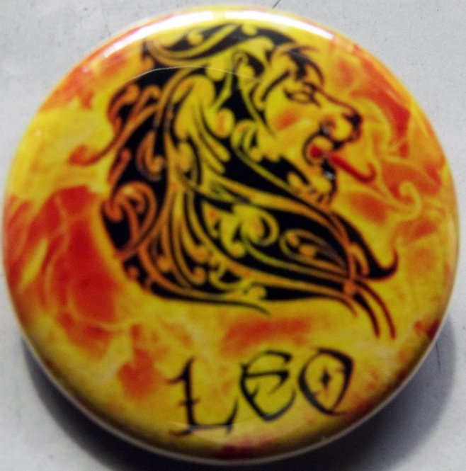 ASTROLOGY ZODIAC SIGN LEO pinback button badge 1.25"