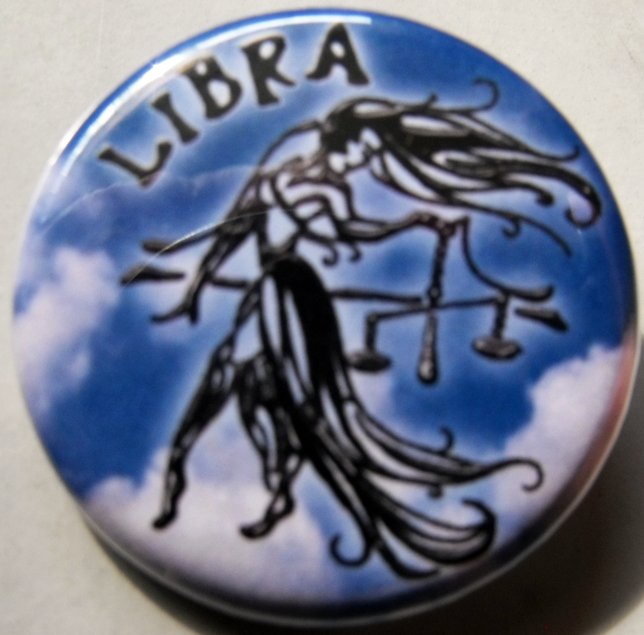 ASTROLOGY ZODIAC SIGN LIBRA pinback button badge 1.25"
