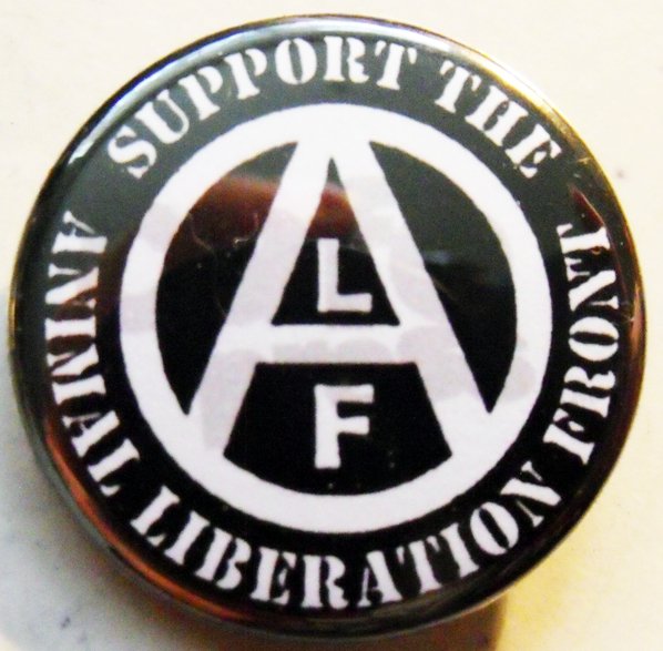 ALF - SUPPORT THE ANIMAL LIBERATION FRONT pinback button badge 1.25"
