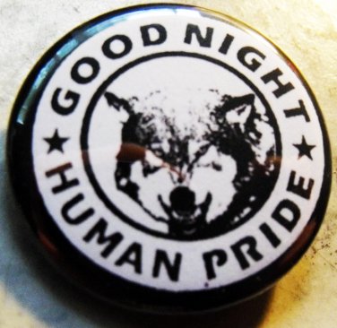 GOOD NIGHT HUMAN PRIDE pinback button badge 1.25"