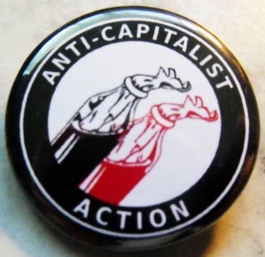 ANTICAPITALIST ACTION pinback button badge 1.25"