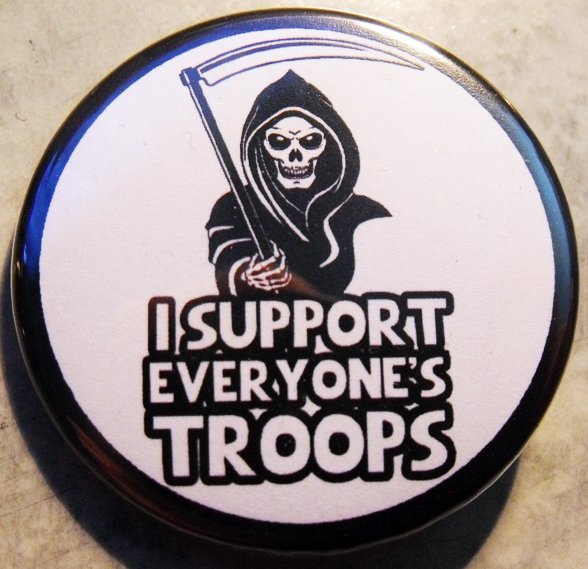 I SUPPORT EVERYONE'S TROOPS pinback button badge 1.25"