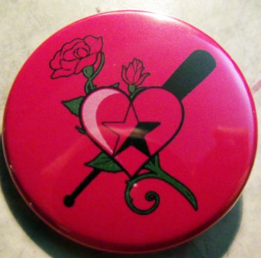 PINK BLOC - BATS AND ROSES pinback button badge 1.25"