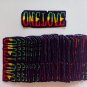 RASTA ONE LOVE  EMBROIDERED IRON-ON  PATCH 1.5" X 4" INCHES
