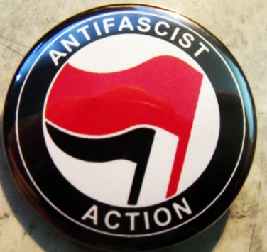 ANTI-FASCIST ACTION #1 RED/BLACK pinback button badge 1.25"