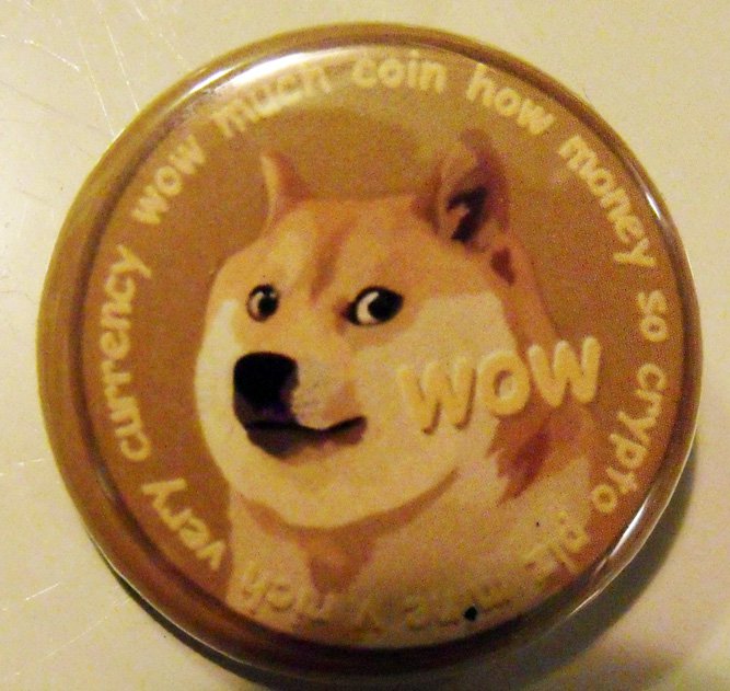 DOGECOIN #1 pinback button badge 1.25"