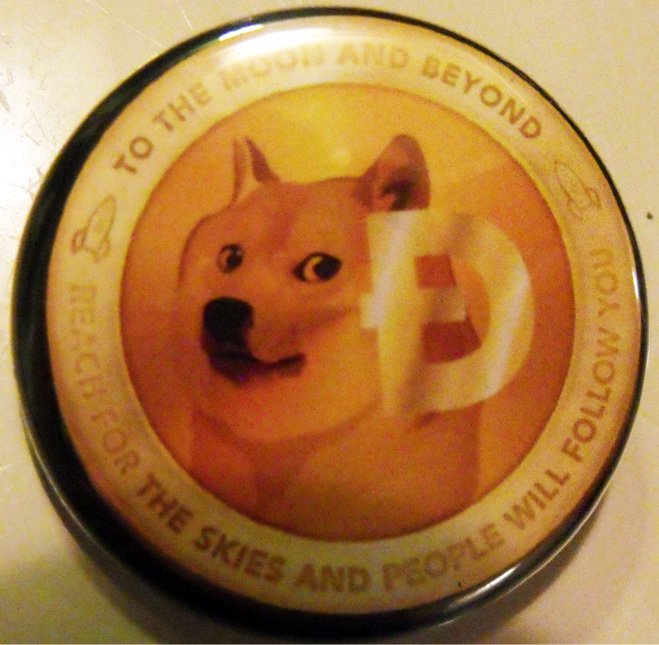 DOGECOIN #2 pinback button badge 1.25"