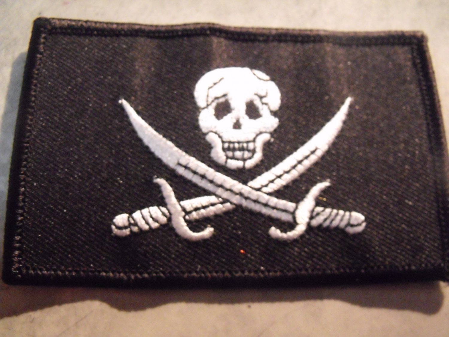 Calico Jack Jolly Roger Pirate Flag Embroidered Patch 3.5"x2.25"