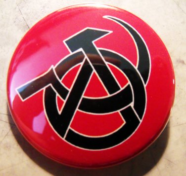 ANARCHOCOMMIE - H&S pinback button badge 1.25"