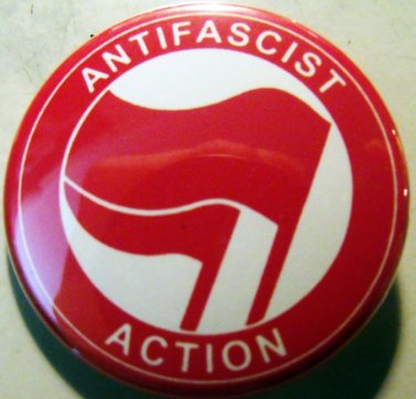 ANTI-FASCIST ACTION #4 RED/RED pinback button badge 1.25"