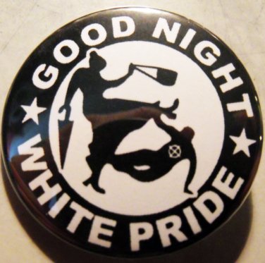 GOOD NIGHT WHITE PRIDE - LADY WITH UMBRELLA pinback button badge 1.25"