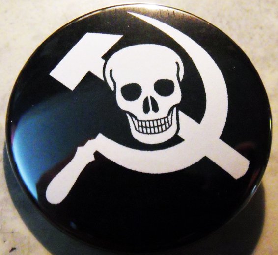 PIRATE COMMIE. pinback button badge 1.25"