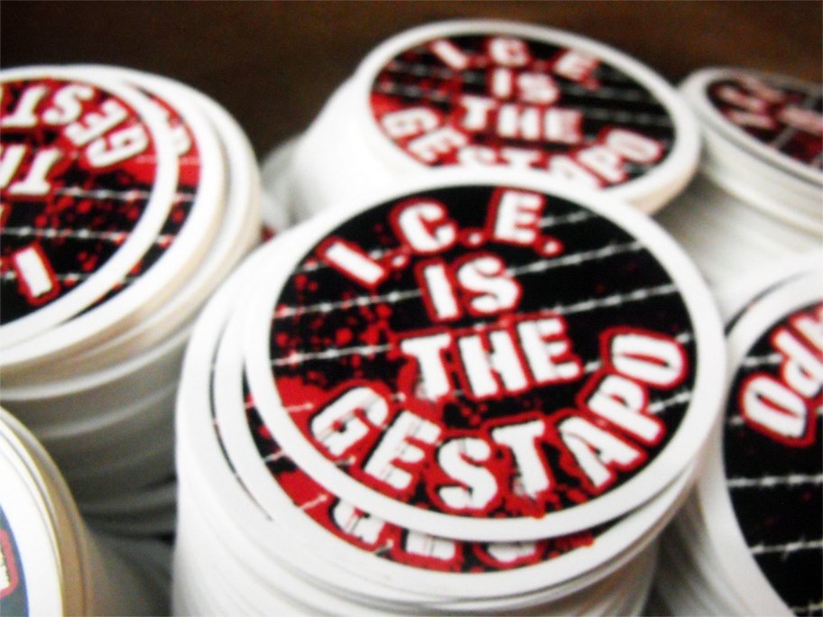 100 I.C.E. IS THE GESTAPO 2.5" stickers