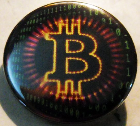 BITCOIN #6   pinback button badge 1.25"