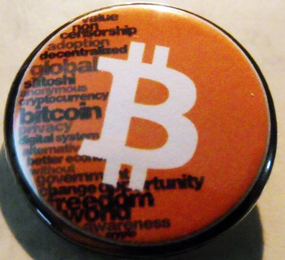 BITCOIN #8   pinback button badge 1.25"