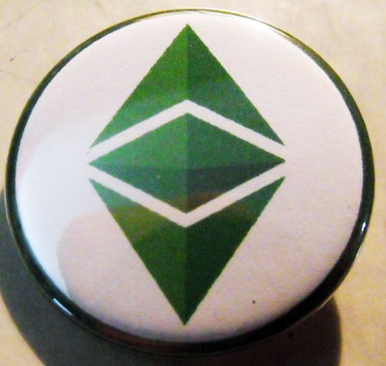 ETHEREUM CLASSIC pinback button badge 1.75"