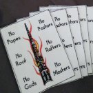 NO POPES NO PASTORS - NO ROOF NO RAFTERS - NO GODS NO MASTERS embroidered patch 5 1/2" x 7" (white)