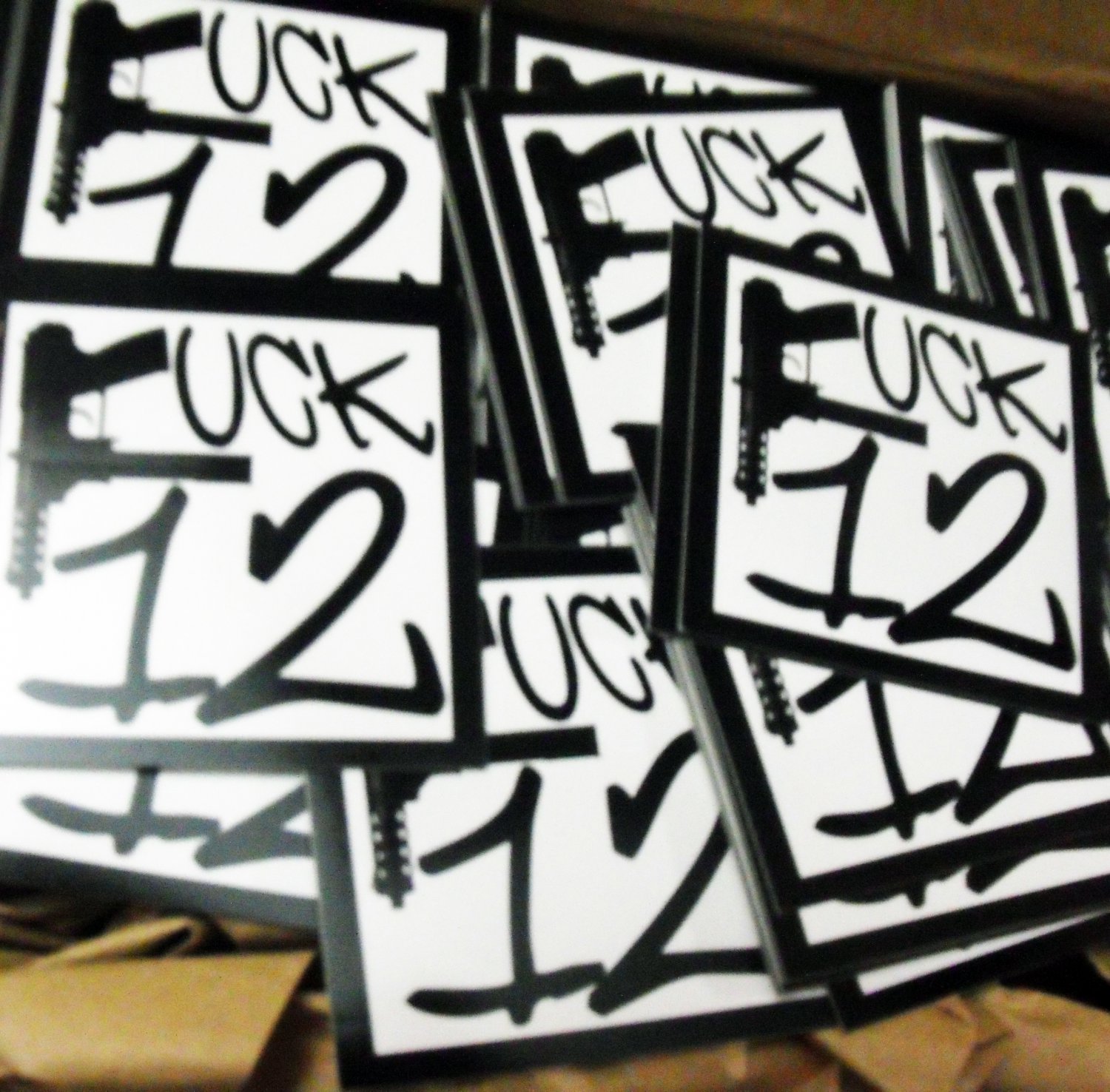 100 FUCK 12 2.5" x 2.5" stickers