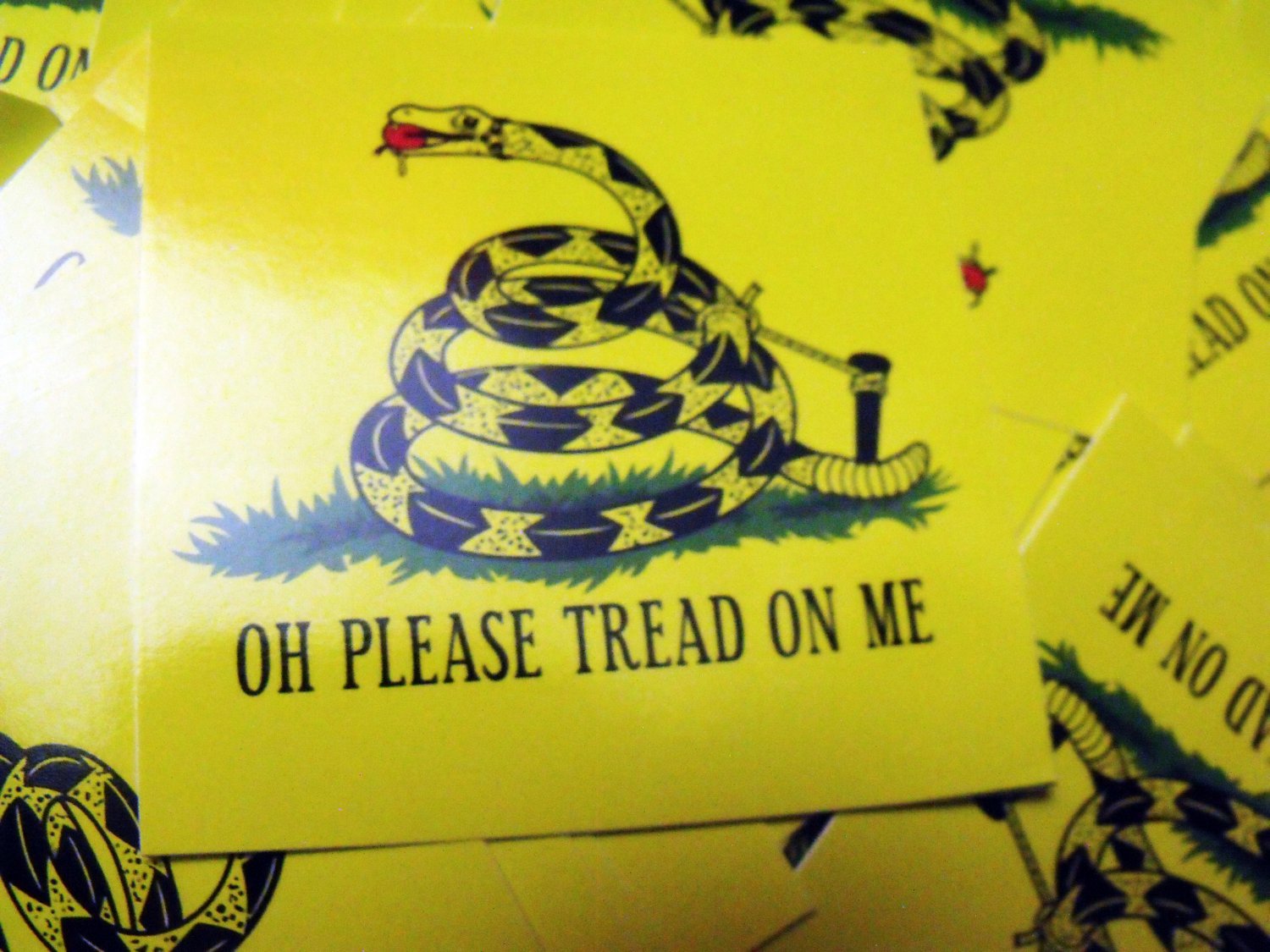 100 OH PLeASE TReAD ON ME 2.5" x 2.5" stickers