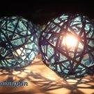20 BLUE RATTAN BALL STRING PARTY,PATIO,WEDDING LIGHTS