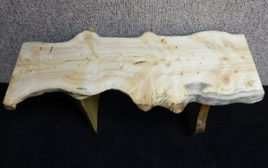 Pre-Finished Beautiful White Knotty Pine Rustic Coffee Table/Bench Seat 10098
