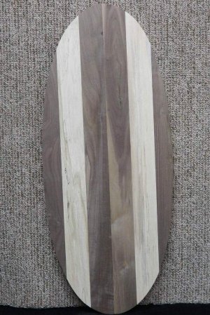 Made to Order Custom Black Walnut Oval Coffee Table Top w/ Maple Accents 10500