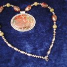 Vintage STERLING SILVER ~ AGATE NECKLACE & PENDANT 74grams ~ #2