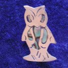 Vintage 925 Sterling Silver TAXCO MEXICO Mother of Pearl MOP ~ OWL ~ BROOCH Pin ~ #4