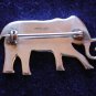Vintage Sterling Silver ~ ELEPHANT WITH TRUNK UP ~ BROOCH Pin ~ Adorable ~ #7