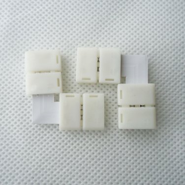 50x RGB 2pin Connector for 5050 LED Strip L Type Shape with Clip 10mm Solderless