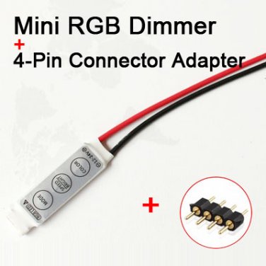 144W Portable RGB StripTape Controller Dimmer + 4Pin Male F 3528 5050 LED Strip