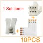 10x L-Shape 4P 4Pin 10mm Right left Angle Corner Connector F 5050 RGB Led Strip