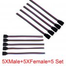 5 set 4PIN Female Male RGB Connectors Wire Cable For 3528 5050 SMD LED Strip