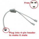 3pcs RGB Led Strip 1 To 2 Port Splitter 4 Pin Female Connector Adapter + 9X4 pin