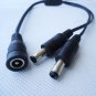DC 1 Female to 2 Male Power Splitter Adapter Cable for 2.1mm x 5.5mm Jack