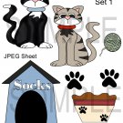 Cat Socks 1-Emailed as JPEG File-Commercial and Personal Use