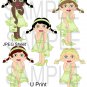 Dress Up Girls Green 1-Emailed as JPEG File-Commercial and Personal Use