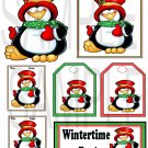 Penguin WIntertime Fun uc  -  Emailed as JPEG File-Commercial and Personal Use