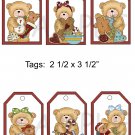 Chubby Bears Christmas - 6 pc Tags uc  -  Emailed as JPEG File-Commercial and Personal Use
