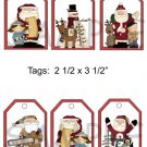 Country Christmas 2 - 6 pc Tags uc  -  Emailed as JPEG File-Commercial and Personal Use