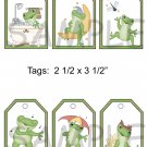 Frogs 1 - 6 pc Tags uc  -  Emailed as JPEG File-Commercial and Personal Use