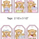 Chubby Bears Love Cupcakes - 6 pc Tags uc  -  Emailed as JPEG File-Commercial and Personal Use
