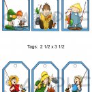 Kids Fishing - 6 pc Tags uc  -  Emailed as JPEG File-Commercial and Personal Use