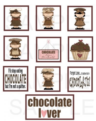 Chocolate Lover - 10 pc Blocks uc  -  Emailed as JPEG File-Commercial and Personal Use