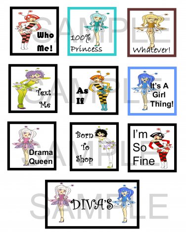 Divas - 10 pc Blocks uc  -  Emailed as JPEG File-Commercial and Personal Use