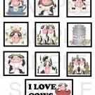 I Love Cows - 10 pc Blocks uc  -  Emailed as JPEG File-Commercial and Personal Use